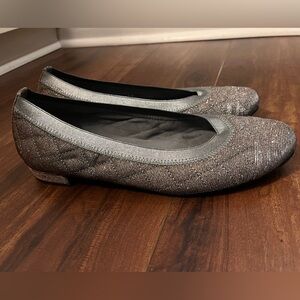 Stuart Weitzman Pewter Metallic Ballet Flats - Size 7.5